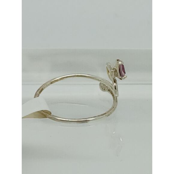 Sexy Purple Crystal Rhinestone Toe Ring Adjustable Size Sterling Silver Gift Box - Picture 4 of 7